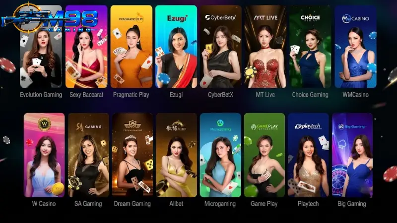 รวมค่ายคาสิโนชั้นนำระดับโลกที่เปิดให้บริการบน M98