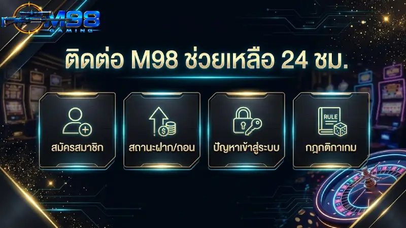 เรื่องที่สมาชิกสามารถ ติดต่อ M98 เพื่อขอความช่วยเหลือได้